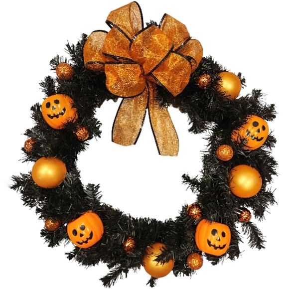 HALLOWEEN Other - Jack-o'-lantern Halloween Wreath